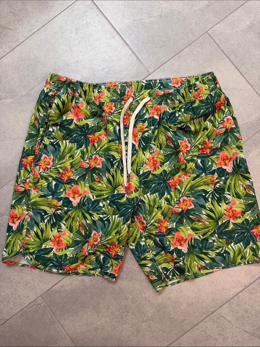 Men's Fair Harbor Tropical Floral Swim Trunks - Green